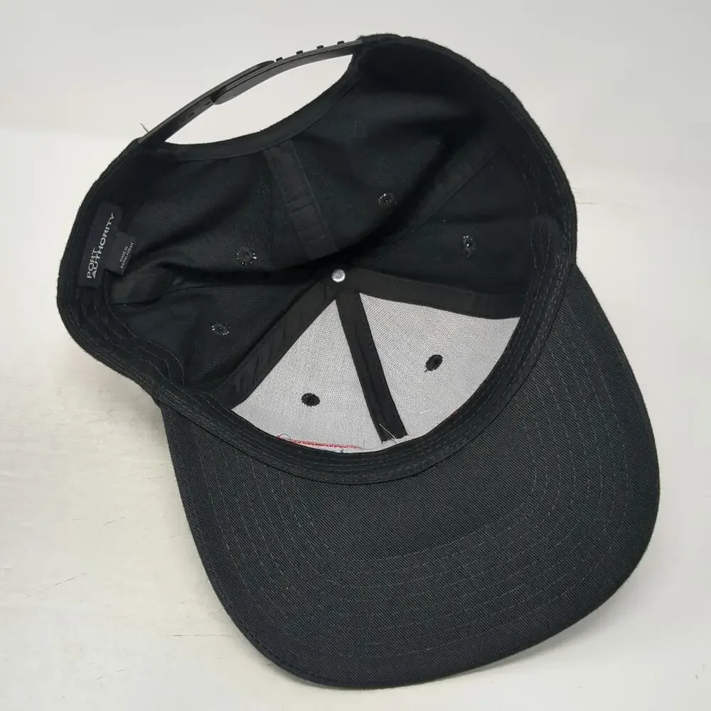 Port Authority Snapback Black One Size Contrans Embroidered Logo Baseball Hat